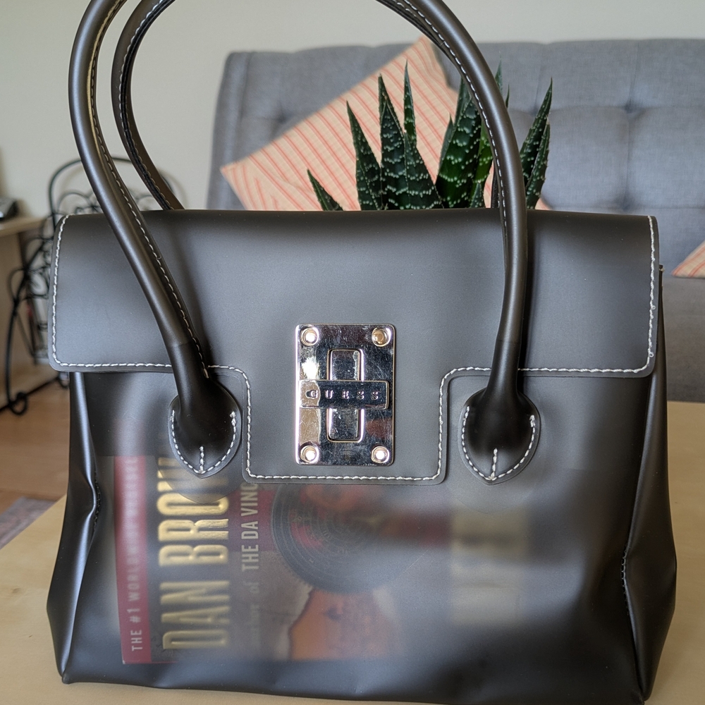 Vintage Guess Handbag (Opaque!) with Silver Hardware